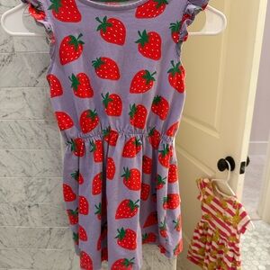 Mini Boden Purple Dress with Red Strawberries